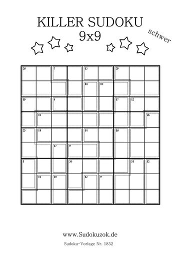 Killer Sudoku super schwer kostenlos